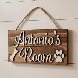 Dog Name Sign, 3D Dog Name Sign, Custom Dog Name Sign, Personalized Dog Name Sign, Dog Paw Sign, Dog Food Area Sign, Dog Sign
