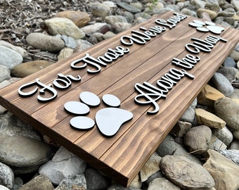 Custom Pet Sign 9.25x24in , 3D Pet Name Sign, Custom Dog Name Sign, Personalized, Dog Paw Sign, Dog Food Area Sign, Memorial Sign