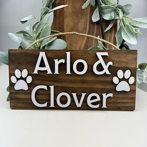 Pet Name Sign, 3D Dog Name Sign, Custom Dog Name Sign, Personalized Dog Name Sign, Dog Paw Sign, Dog Food Area Sign