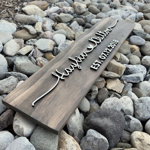 Personalized Couple Name Sign with Established Date, Valentines day gift, Lovers Sign, Engagement, 3D Lettering Custom Family Name Sign