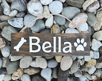 Letrero con nombre de mascota, Letrero 3D con nombre de mascota, Letrero personalizado con nombre de perro, Letrero personalizado con nombre de gato, Letrero con huella de gato, Letrero para área de comida de perro