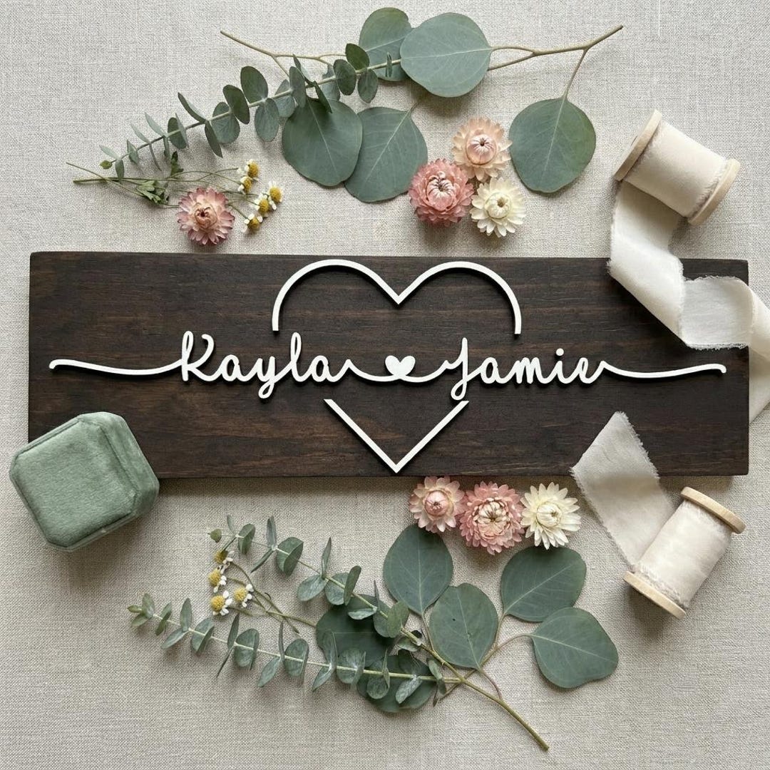 Personalized Couple Name Sign With Heart ,lovers Sign, Valentine's Day ...