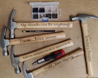 Personalized Hammer, Engraved Hammer, Custom Hammer - Gift for men, gift for grandpa, Hammer for dad, Retirement gift, Christmas gift