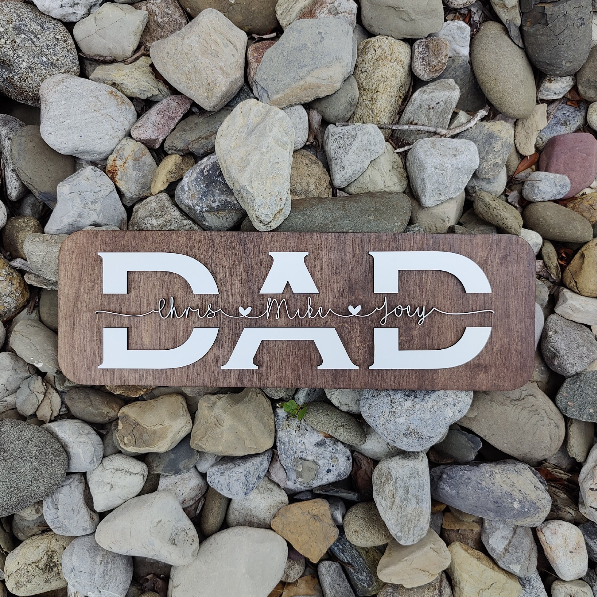 Dad Wood Sign with Kids names Birthday gift for dad Etsy