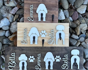 Personalized Dog Butt Leash Holder | Custom Pet Leash and Key Holder | Dog Lover Gift