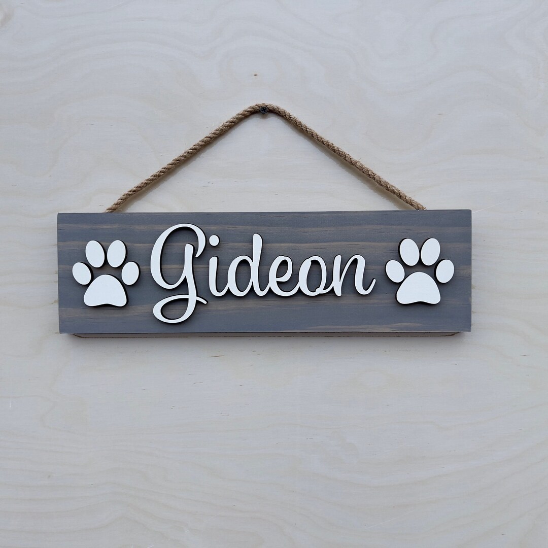 Custom 3D Pet Name Sign | Personalized Dog or Cat Paw Sign for Food Area