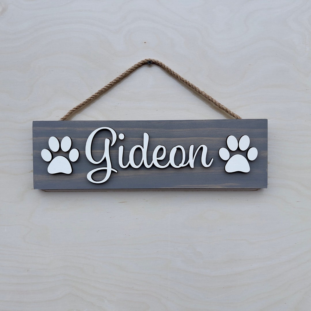 Paws Lettering 3d Sign Custom 3D Pet Name Sign | Personalized Dog or Cat Paw Sign for Food ...