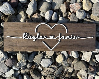 Personalized Couple Name Sign with Heart ,Lovers sign, Valentine's Day Gift, Gifts for her, Couples Gift, Couple Gift, Wedding Gift