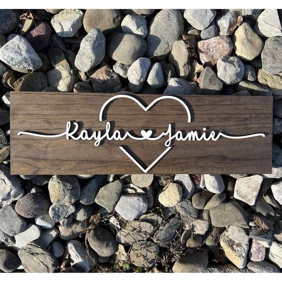 Personalized Couple Name Sign With Heart ,lovers Sign, Valentine's Day  Gift, Gifts for Her, Couples Gift, Couple Gift, Wedding Gift 