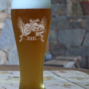 Wheat glass personalized name motorcycle | Wheat beer glass personalized name biker | Wheat beer stein individual name