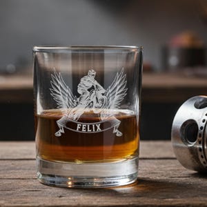 Whisky glass biker personalized with name - custom engraving motorcycle 5 - Motocross
