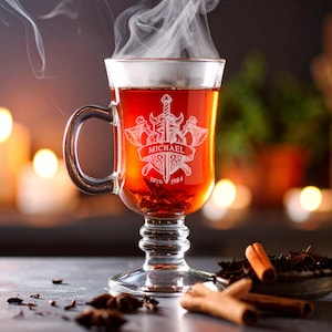 Theeglas grogglas met persoonlijke gravure van naam en geboortejaar - inhoud 200 ml