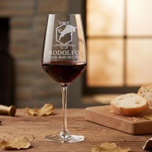 Red wine glass engraved with name and year of birth - personalized wine goblet made of crystal glass image 8