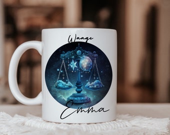 Mug personalized zodiac sign Libra name | Coffee mug personalized horoscope Libra desired name