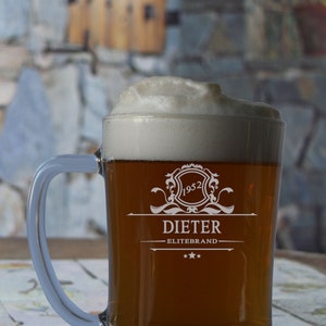 Beer mug with personal engraving of name and year of birth - 500 ml capacity - beer glass wheat glass