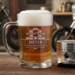 Boccale da birra con incisione personalizzata del nome e dell'anno di nascita - capacità 500 ml - bicchiere da birra, bicchiere da birra di frumento