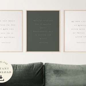 Epictetus, Stoicism Print, Inspirational Quote, Stoic Philosophy, Motivational Gift, Philosophical Art, Minimalist Poster, Ancient Greece