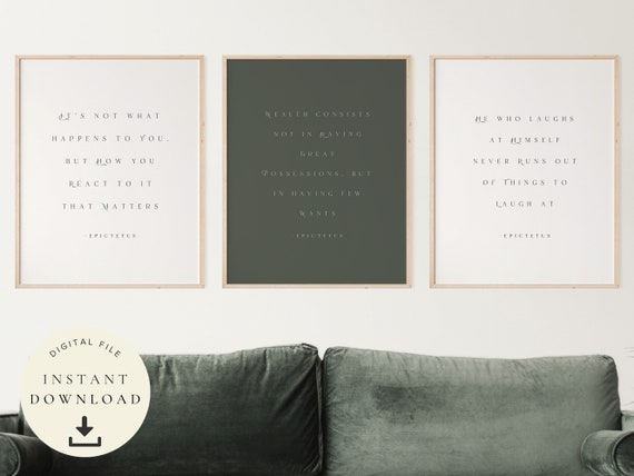 Epictetus, Stoicism Print, Inspirational Quote, Stoic Philosophy, Motivational Gift, Philosophical Art, Minimalist Poster, Ancient Greece