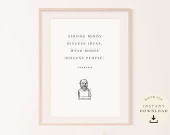 Sócrates, profesor de filosofía, citas filosóficas, arte de la Antigua Grecia, póster motivacional, clásico, regalo para filósofo, estatua griega