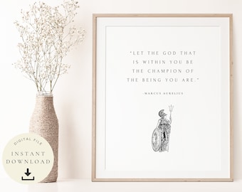 Marcus Aurelius Quote, Gift for Stoic , Stoicism Art, Inspirational Saying, Motivational, Roman Emperor, Philosophy Teacher, Amor Fati Wall