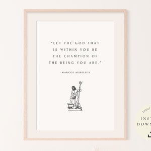 Marcus Aurelius Poster, Stoiker Zitat, Stoizismus Kunst, Inspirierendes Geschenk, Philosophen König, Motivationsdruck, Liebe des Schicksals, Alte Weisheit
