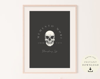 Amor Fati Art Print, Memento Mori Picture, Stoic Decor, Stoicism Quote Poster, Philosophical Gift, Inspirational Philosophy, Virtue
