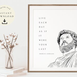 Aurelius Quote, Stoicism Gift, Motivational Art, Stoic Print, Philosopher Poster, Inspirational Saying, Philosophy Teacher, Roman, White
