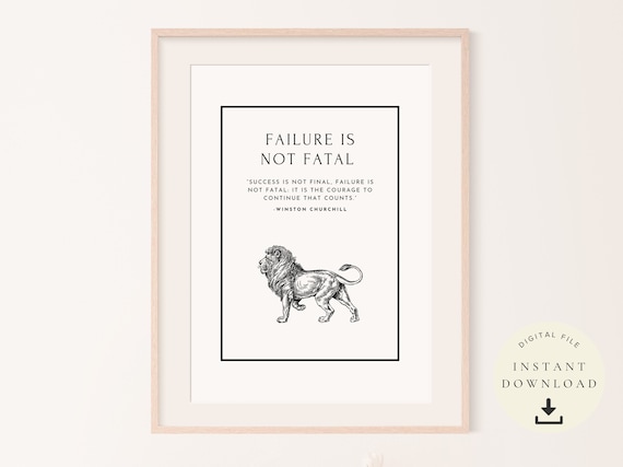 Winston Churchill, Motivational Quote, Historical Art, British Famous Person, UK Prime Minister, Inspirational Poster, Printable Wall Decor