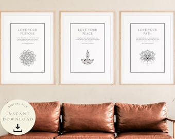 Buddha Print, Mental Health, Namaste Wall Art, Yoga Gifts, Self Love Poster, Namaste, Meditation, Famous Quote, Zen Buddhism, Ancient Wisdom