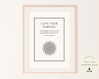 Buddha Wall Art, Yoga Gifts, Mindfulness, Namaste Download, Mental Health Printable, Zen Poster, Buddhism, Philosophy Quote, Spiritual Love