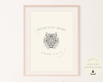 Memento Mori Gift, Amor Fati Quote, Stoic Print, Stoicism Art, Philosopher Poster, Motivational, Philosophical, Inspirational Saying, Rome