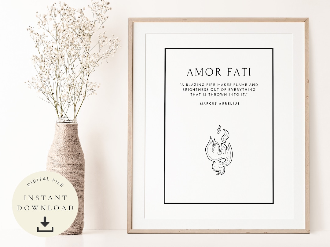 Amor Fati Print, Marcus Aurelius Art, Stoic Affirmation, Stoicism Poster,  Inspirational Quote , Motivational, Roman Emperor, Philosopher - Etsy, image size:1080x810