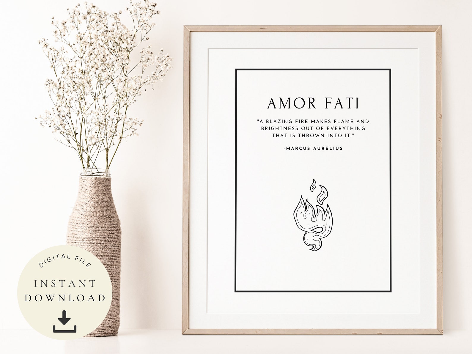 Amor Fati Print Marcus Aurelius Art Stoic Affirmation Etsy