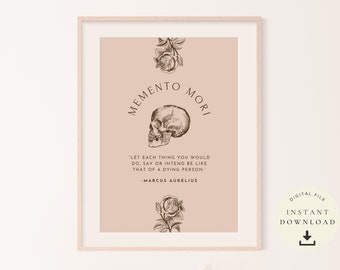 Memento Mori Print, Stoic Affirmation, Stoicism Art, Marcus Aurelius Quote, Inspirational Poster, Motivational, Ancient Wisdom Words
