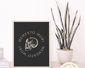 Stoicism Print, Memento Mori Poster, Death Art, Stoic Quote, Occult, Dark Wall, Life Calendar, Latin Digital Print, Ancient Wisdom Words
