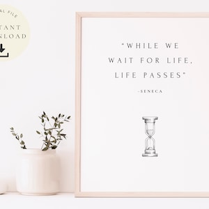 Stoic Art, Philosophy Poster, Seneca Quote, Stoicism Poster, Memento Mori, Inspirational Print, Ancient Wisdom Words, Wall Art, Life