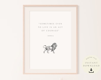 Stampa stoicismo, Seneca, Poster stoico, Citazione filosofica, Arte motivazionale, Regalo, Detto ispiratore, Filosofico, Romano, Antico, Bianco