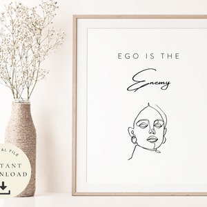 Ego ist der Feind, Buchcover Poster, Stoische Affirmation, Stoizismus Geschenk, Minimal, Marcus Aurelius, Seneca, Inspirational