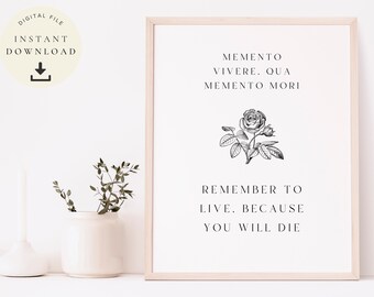 Memento Mori Print, Stoicism Art, Motivational Poster, Stoic Quote, Philosophy Gift, Inspirational, Philosophical, Roman Empire, Ancient
