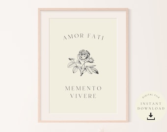 Amor Fati Print, Stoic Poster, Stoicism Gift, Inspirational Quote, Motivational Art, Philosophical, Ancient Philosophy, Roman History