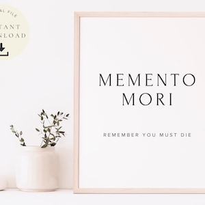 Memento Mori Poster, stoische Affirmation, Stoizismus Print, motivierendes Zitat, inspirierender Spruch, Geschenk für Philosoph, Wand, Philosophical