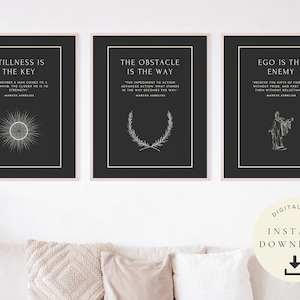 Ryan Holiday Print, The Obstacle is the Way, Quote Stoicism, Gift for Stoic, Marcus Aurelius Design, Wall Art Philosophy, Daily Stoic Poster