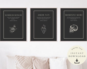Memento Mori Poster, Stoic Print, Marcus Aurelius Quote, Stoicism Art, Motivational Gift, Philosophical, Inspirational Saying, Philosophy