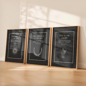 Ryan Holiday Print, The Obstacle is the Way, Quote Stoicism, Gift for Stoic, Marcus Aurelius Design, Wall Art Philosophy, Daily Stoic Poster