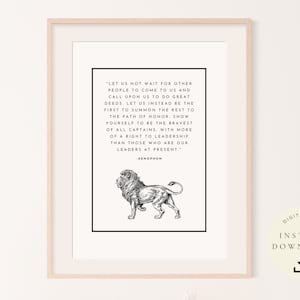 Courage is Calling, Xenophon Print, Ryan Holiday Poster, Inspirational Quote, Ancient Greek, Western Philosophy, Stoicism Gift, Stoic Art