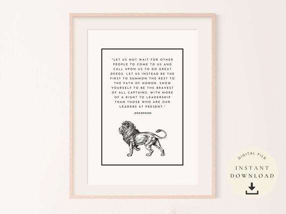 Courage is Calling, Xenophon Print, Ryan Holiday Poster, Inspirational Quote, Ancient Greek, Western Philosophy, Stoicism Gift, Stoic Art