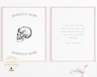 Memento Mori Art, Aurelius Quote, Gift for Stoic, Stoicism Print, Philosophy Poster, Motivational, Inspirational Saying, Philosophical