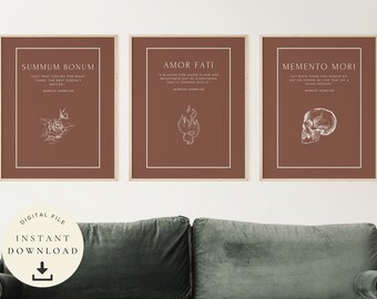 Marc Aurèle Imprimable, Amor Fati Art, Memento Mori, Stoïcisme Vertu, Don pour stoïcien, Conception de philosophie minimaliste, Motivation