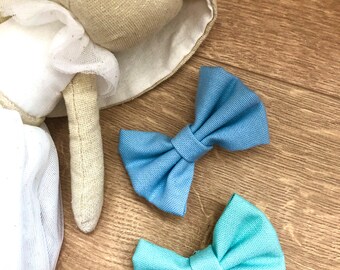 set of 2 bow tie barrettes/duo of barrettes/duo of baby headbands/Baby headbands/Baby head band/girl gift/baby gift/Christmas girl