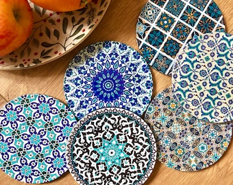 Set of 6 coasters/Mediterranean/mandala/Persian/gift-Set of 6 coasters/Turkish/orient/ gift for her / Christmas gift / Christmas